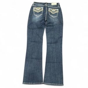 Y2K Rock & Roll Bedazzled Embroidered Faded Low Rise Bootcut Jeans